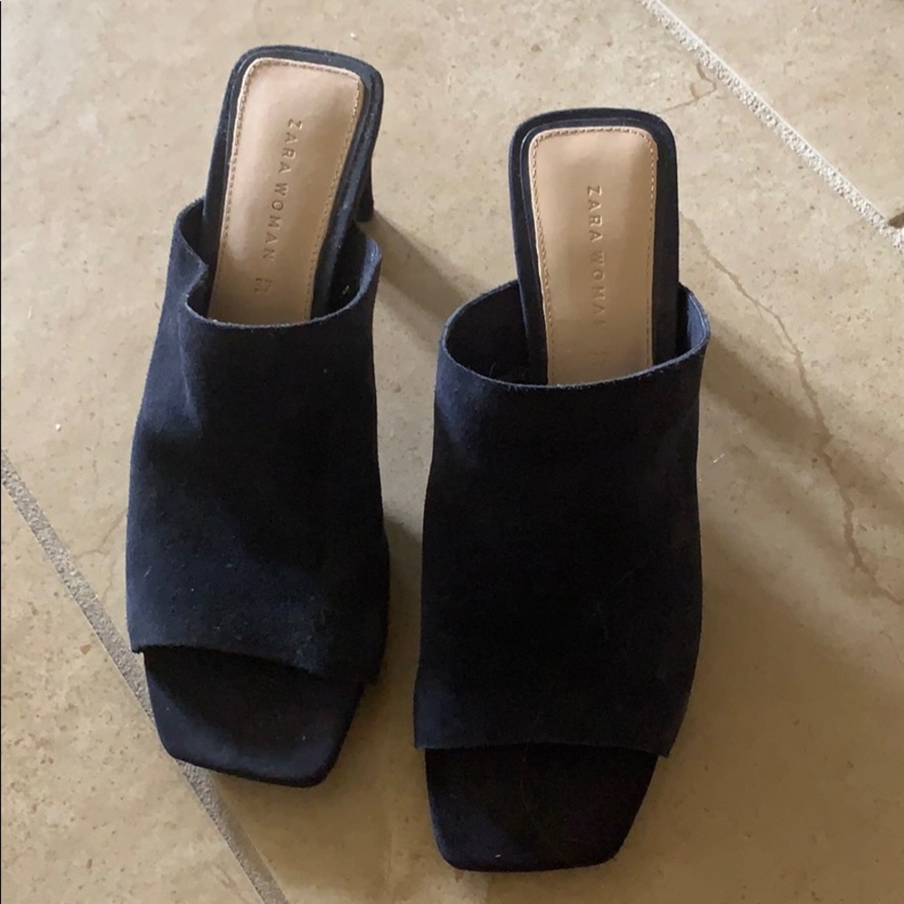 Zara square toe low heel